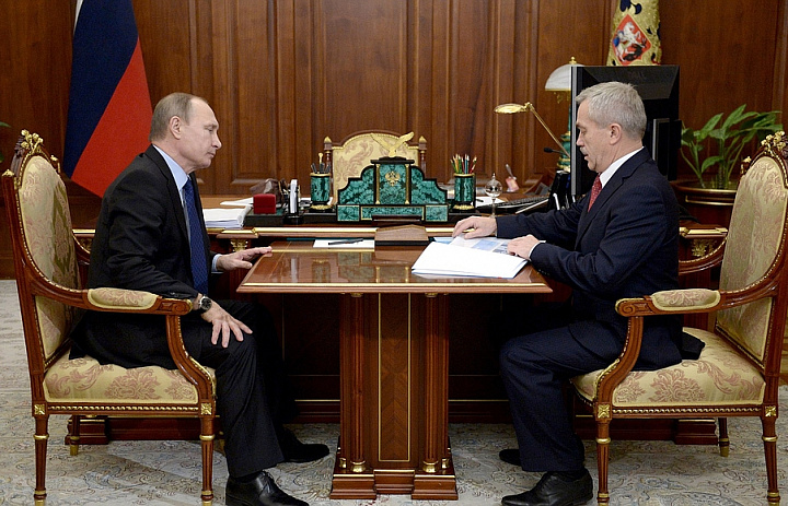 Рабочая встреча Владимира Путина с губернатором Белгородской области