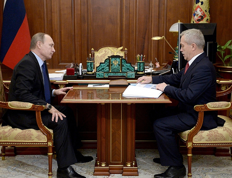 Рабочая встреча Владимира Путина с губернатором Белгородской области
